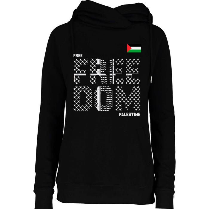 Free Palestine Gaza Flag Arabic Freedom For Palestinians Womens Funnel Neck Pullover Hood