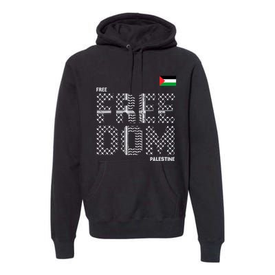 Free Palestine Gaza Flag Arabic Freedom For Palestinians Premium Hoodie