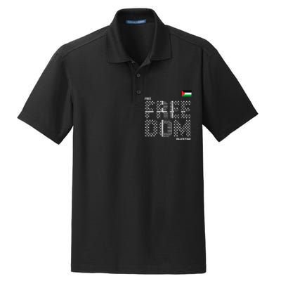 Free Palestine Gaza Flag Arabic Freedom For Palestinians Dry Zone Grid Polo