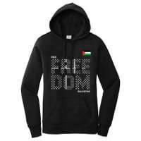 Free Palestine Gaza Flag Arabic Freedom For Palestinians Women's Pullover Hoodie