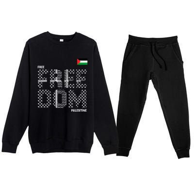 Free Palestine Gaza Flag Arabic Freedom For Palestinians Premium Crewneck Sweatsuit Set