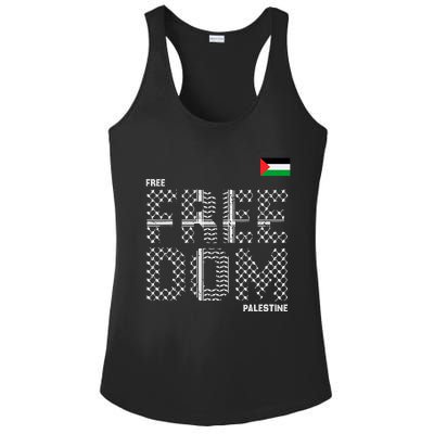 Free Palestine Gaza Flag Arabic Freedom For Palestinians Ladies PosiCharge Competitor Racerback Tank