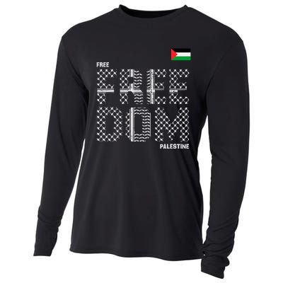 Free Palestine Gaza Flag Arabic Freedom For Palestinians Cooling Performance Long Sleeve Crew