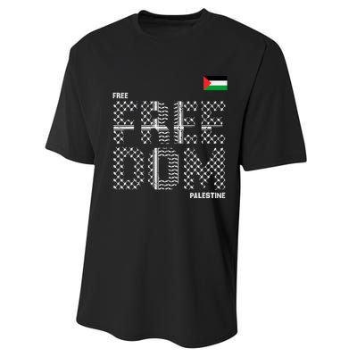 Free Palestine Gaza Flag Arabic Freedom For Palestinians Performance Sprint T-Shirt