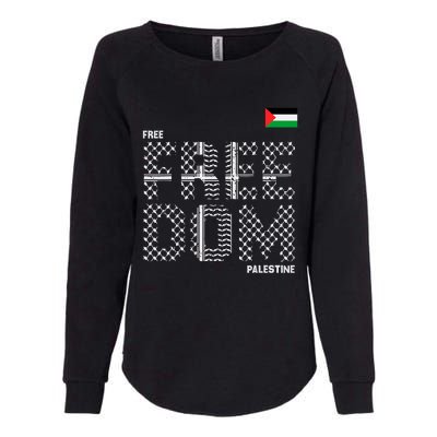 Free Palestine Gaza Flag Arabic Freedom For Palestinians Womens California Wash Sweatshirt