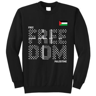 Free Palestine Gaza Flag Arabic Freedom For Palestinians Tall Sweatshirt