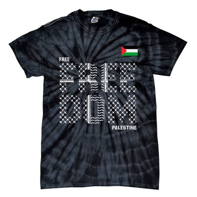 Free Palestine Gaza Flag Arabic Freedom For Palestinians Tie-Dye T-Shirt