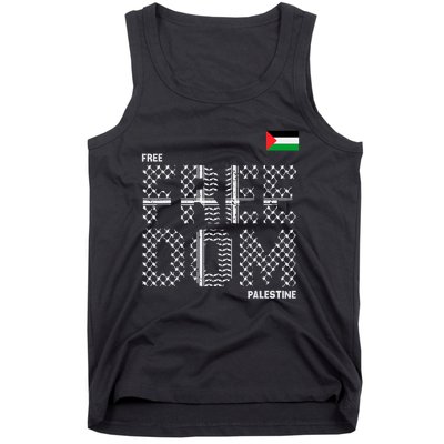 Free Palestine Gaza Flag Arabic Freedom For Palestinians Tank Top