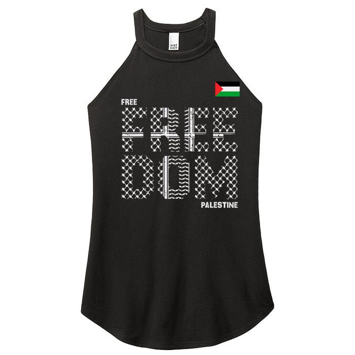 Free Palestine Gaza Flag Arabic Freedom For Palestinians Women's Perfect Tri Rocker Tank