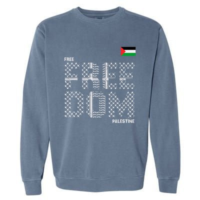 Free Palestine Gaza Flag Arabic Freedom For Palestinians Garment-Dyed Sweatshirt