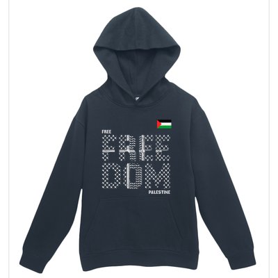 Free Palestine Gaza Flag Arabic Freedom For Palestinians Urban Pullover Hoodie