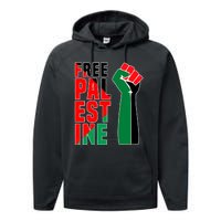 Free Palestine Gaza Flag Arabic Freedom For Palestinians Gift Performance Fleece Hoodie