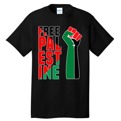 Free Palestine Gaza Flag Arabic Freedom For Palestinians Gift Tall T-Shirt