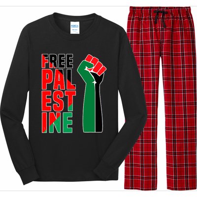 Free Palestine Gaza Flag Arabic Freedom For Palestinians Gift Long Sleeve Pajama Set