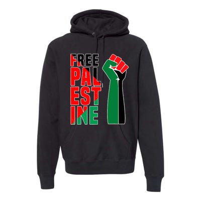 Free Palestine Gaza Flag Arabic Freedom For Palestinians Gift Premium Hoodie