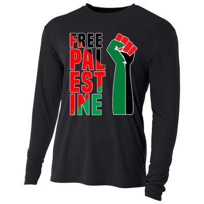 Free Palestine Gaza Flag Arabic Freedom For Palestinians Gift Cooling Performance Long Sleeve Crew