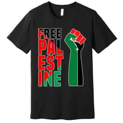 Free Palestine Gaza Flag Arabic Freedom For Palestinians Gift Premium T-Shirt