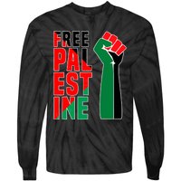 Free Palestine Gaza Flag Arabic Freedom For Palestinians Gift Tie-Dye Long Sleeve Shirt