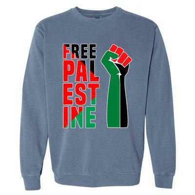 Free Palestine Gaza Flag Arabic Freedom For Palestinians Gift Garment-Dyed Sweatshirt