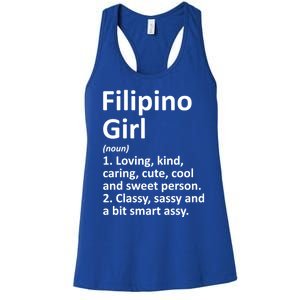 Filipino Philippines Gift Funny Country Roots Descent Gift Women's Racerback Tank