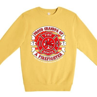 Firefighter Proud Grandpa Fire Hero First Responder Funny Gift Cute Gift Premium Crewneck Sweatshirt