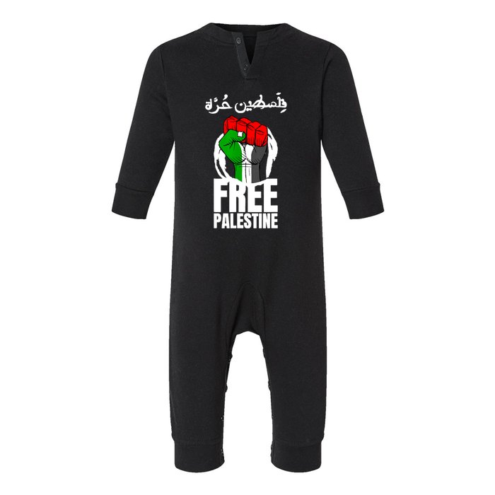 Free Palestine Gaza Palestinian Flag Infant Fleece One Piece