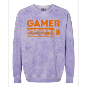 Funny Pc Gamer Keyboard Video Computer Gaming Lovers Outfit Colorblast Crewneck Sweatshirt