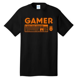 Funny Pc Gamer Keyboard Video Computer Gaming Lovers Outfit Tall T-Shirt