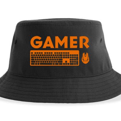 Funny Pc Gamer Keyboard Video Computer Gaming Lovers Outfit Sustainable Bucket Hat