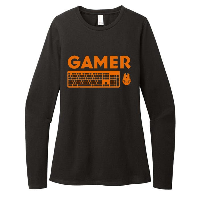 Funny Pc Gamer Keyboard Video Computer Gaming Lovers Outfit Womens CVC Long Sleeve Shirt