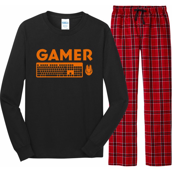 Funny Pc Gamer Keyboard Video Computer Gaming Lovers Outfit Long Sleeve Pajama Set