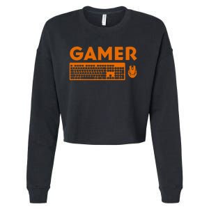 Funny Pc Gamer Keyboard Video Computer Gaming Lovers Outfit Cropped Pullover Crew