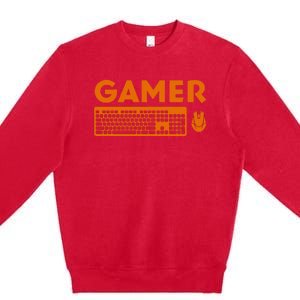 Funny Pc Gamer Keyboard Video Computer Gaming Lovers Outfit Premium Crewneck Sweatshirt