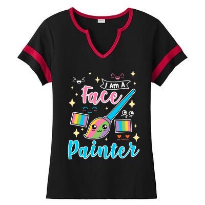 Face Painter Gift For Makeup Artist Ladies Halftime Notch Neck Tee