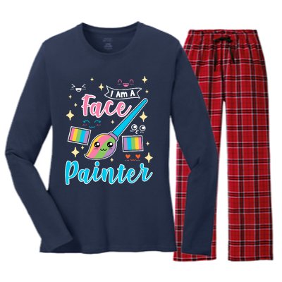 Face Painter Gift For Makeup Artist Women's Long Sleeve Flannel Pajama Set 