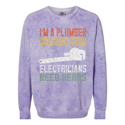 Funny Plumber Gifts For Retro Plumbing Colorblast Crewneck Sweatshirt