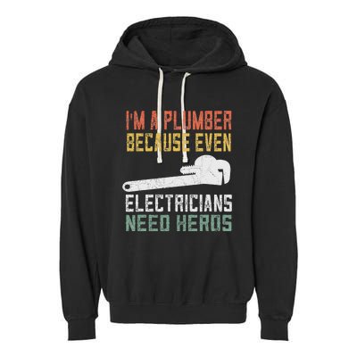 Funny Plumber Gifts For Retro Plumbing Garment-Dyed Fleece Hoodie