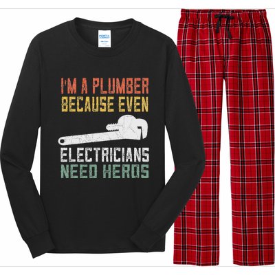 Funny Plumber Gifts For Retro Plumbing Long Sleeve Pajama Set