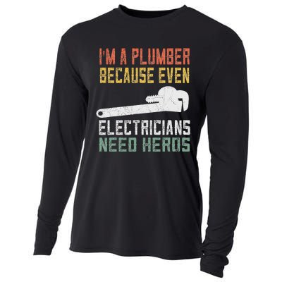 Funny Plumber Gifts For Retro Plumbing Cooling Performance Long Sleeve Crew