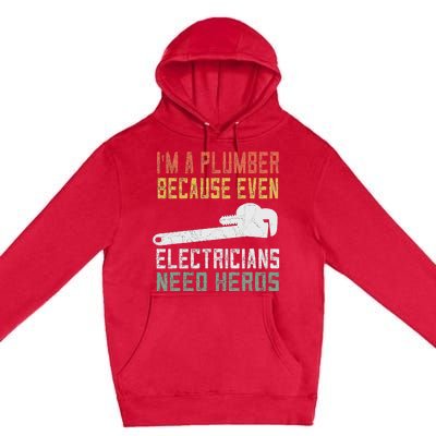 Funny Plumber Gifts For Retro Plumbing Premium Pullover Hoodie