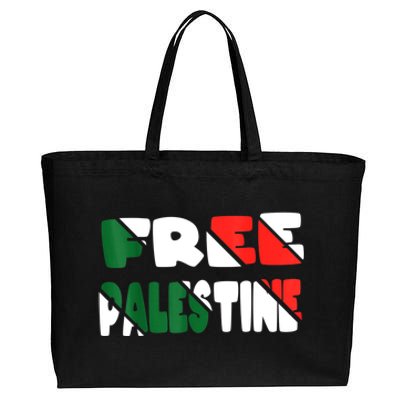 Free Palestine Gaza Palestinian Flag Cotton Canvas Jumbo Tote