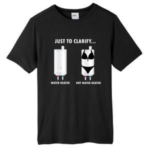 Funny Plumber Hot Water Heater Plumbing Dad Joke Gift Tall Fusion ChromaSoft Performance T-Shirt