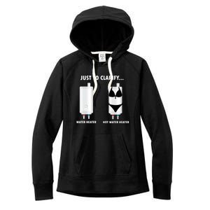 Funny Plumber Hot Water Heater Plumbing Dad Joke Gift Women's Fleece Hoodie