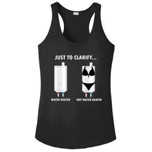 Funny Plumber Hot Water Heater Plumbing Dad Joke Gift Ladies PosiCharge Competitor Racerback Tank