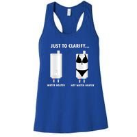 Funny Plumber Hot Water Heater Plumbing Dad Joke Gift Women's Racerback Tank