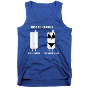 Funny Plumber Hot Water Heater Plumbing Dad Joke Gift Tank Top