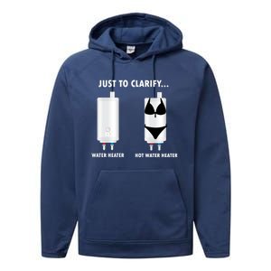 Funny Plumber Hot Water Heater Plumbing Dad Joke Gift Performance Fleece Hoodie