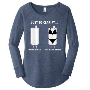 Funny Plumber Hot Water Heater Plumbing Dad Joke Gift Women's Perfect Tri Tunic Long Sleeve Shirt