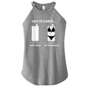 Funny Plumber Hot Water Heater Plumbing Dad Joke Gift Women's Perfect Tri Rocker Tank