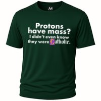 Funny Protons Have Mass I Didn't Know They Were Catholic Cooling Performance Crew T-Shirt